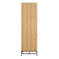 Abilene Wooden Wardrobe With 2 Doors In Oak And Black