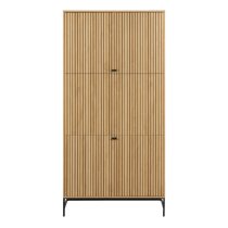 Abilene Wooden Wardrobe With 4 Doors In Oak And Black