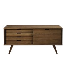 Agnano Wooden Sideboard 1 Sliding Door 4 Drawers In Smoked Oak