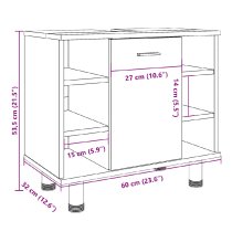 Putnam Wooden Vanity Unit With 1 Door In Concrete Grey