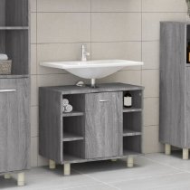 Putnam Wooden Vanity Unit With 1 Door In Grey Sonoma