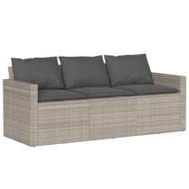 Ponce Rattan Glass Outdoor 3 Seater Dining Set In Grey