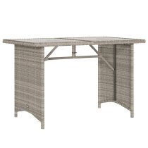 Ponce Rattan Glass Outdoor 3 Seater Dining Set In Grey