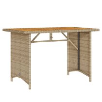 Ponce Rattan Wooden Outdoor 3 Seater Dining Set In Beige Cream