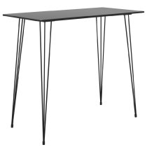 Pullman Black Wooden Bar Table With 4 Metal Stools In Grey Oak