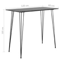 Pullman Black Wooden Bar Table With 4 Metal Stools In Grey Oak