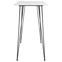 Pullman White Wooden Bar Table With 4 Metal Stools In Black Oak