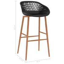 Pullman White Wooden Bar Table With 4 Metal Stools In Black Oak