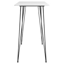 Pullman White Wooden Bar Table With 4 Metal Stools In Oak