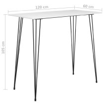 Pullman White Wooden Bar Table With 4 Metal Stools In Oak