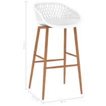 Pullman White Wooden Bar Table With 4 Metal Stools In Oak