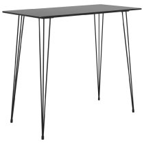 Pullman Black Wooden Bar Table With 6 Metal Stools In Grey Oak