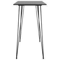 Pullman Black Wooden Bar Table With 6 Metal Stools In Grey Oak