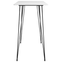 Pullman White Wooden Bar Table With 6 Metal Stools In Oak