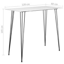 Pullman White Wooden Bar Table With 6 Metal Stools In Oak