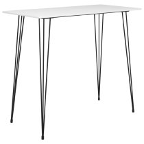 Pullman White Wooden Bar Table With 6 Metal Stools In Grey Oak