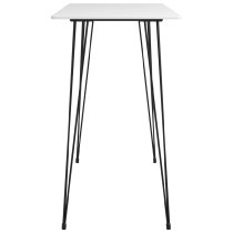 Pullman White Wooden Bar Table With 6 Metal Stools In Grey Oak