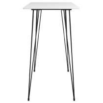 Pullman White Wooden Bar Table With 4 Metal Stools In Grey Oak