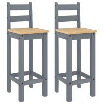 Prineville Grey Oak Wooden Bar Chairs In Pair