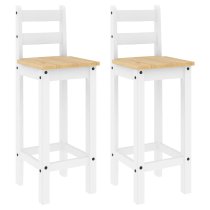 Prineville White Oak Wooden Bar Chairs In Pair