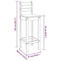 Prineville White Oak Wooden Bar Chairs In Pair