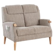 Ledyard Fabric 2 Seater Sofa In Natural With Wooden Legs