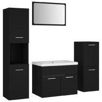 Preston Wooden 60cm Bathroom Furniture Set In Black