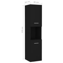 Preston Wooden 60cm Bathroom Furniture Set In Black