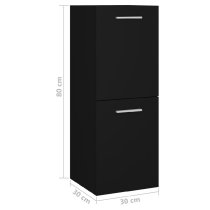 Preston Wooden 60cm Bathroom Furniture Set In Black