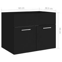 Preston Wooden 60cm Bathroom Furniture Set In Black