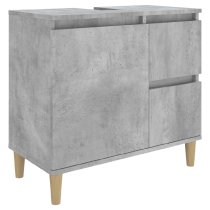 Pueblo Wooden 3 Piece Bathroom Furniture Set In Concrete Grey