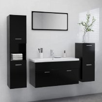 Preston Wooden 90cm Bathroom Furniture Set In Black White