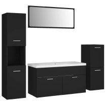 Preston Wooden 90cm Bathroom Furniture Set In Black White