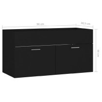 Preston Wooden 90cm Bathroom Furniture Set In Black White