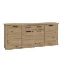 Caneadea Wooden Sideboard With 4 Doors 2 Drawers In Artisan Oak