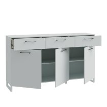 Sarnia Wooden Sideboard With 3 Doors 3 Drawers In Light Grey