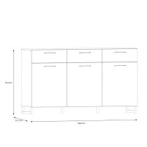 Sarnia Wooden Sideboard With 3 Doors 3 Drawers In Light Grey