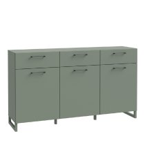 Sarnia Wooden Sideboard With 3 Doors 3 Drawers In Sage Green