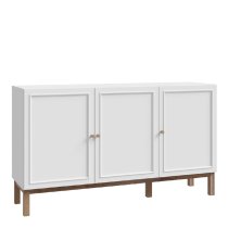 Waldorf Wooden Sideboard With 3 Doors 1 Drawer In Light Grey Oak