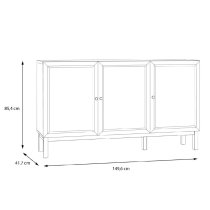 Waldorf Wooden Sideboard With 3 Doors 1 Drawer In Light Grey Oak