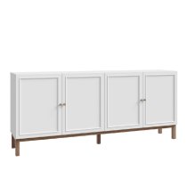 Waldorf Wooden Sideboard With 4 Doors In Light Grey And Oak