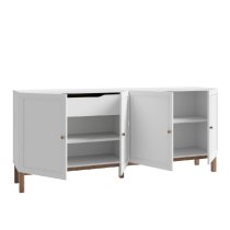 Waldorf Wooden Sideboard With 4 Doors In Light Grey And Oak