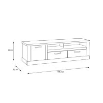 Caneadea Wooden TV Stand With 1 Door 2 Drawers In Artisan Oak