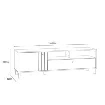 Greeley Wooden TV Stand With 1 Door 1 Drawer In Cream And Oak