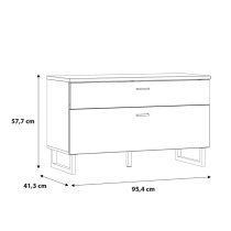 Kanata Wooden TV Stand With 1 Flip Door 1 Drawer In Grey And Oak