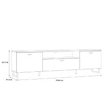 Kanata Wooden TV Stand With 3 Doors In Grey And Oak