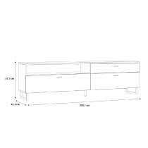 Kanata Wooden TV Stand With 2 Flip Doors 1 Drawer In Grey And Oak