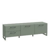 Sarnia Wooden TV Unit With 2 Doors 2 Drawers In Sage Green