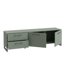 Sarnia Wooden TV Unit With 2 Doors 2 Drawers In Sage Green