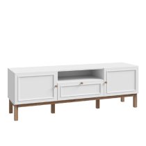 Waldorf Wooden TV Stand With 2 Doors 1 Drawer In Light Grey Oak